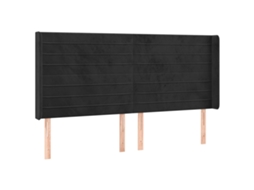 Headboard, Headboards Vidaxl Preto Veludo (163 X 16 X 118/128 Cm)