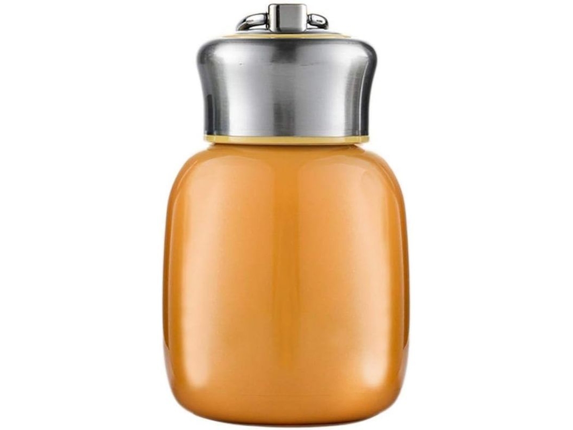 2026 vaso de Acero Inoxidable para Vino Linjou Con Tapa Y Pajita Doble Pared Naranja