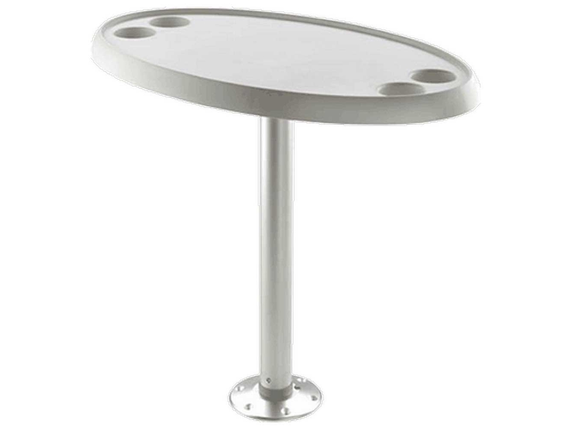 Base Fixa Mesa Oval 68 Cm Prateado 76 X 45 Cmvetus