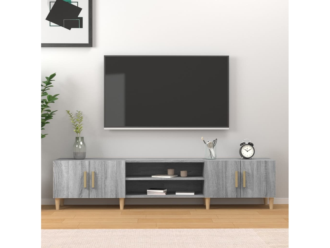Vidaxl Móvel De Tv 180x31,5x40 Cm Derivados De Madeira Cinza Sonoma