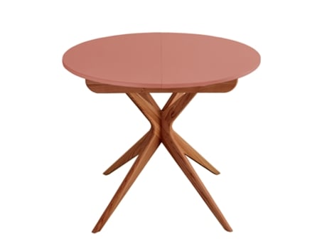 Mesa Redonda Extensível, 90 X 90 X 75, Rosa Antigo, Carvalho, Para 4 Pessoas, Ragaba, Jubi
