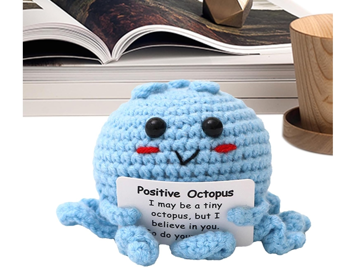 Animais Positivos Boneco Polvo Tricô Cartão Incentivo Brinquedo Inspirador Professores Alunos Mulheres Homens GOKOCO