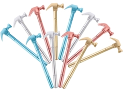 Conjunto De 12 Canetas Em Gel Formato Martelo, Feitas Plástico Durável