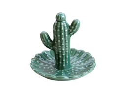 2026-plato Organizador De Joyería Linjou Cerámica Cactus Para Anillos Decoración Baño Regalo