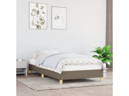 Cama De Solteiro | Camas Para Quarto | Estrutura Cama Sem Colchão 100x200 Cm Tecido Cinza-acastanhado