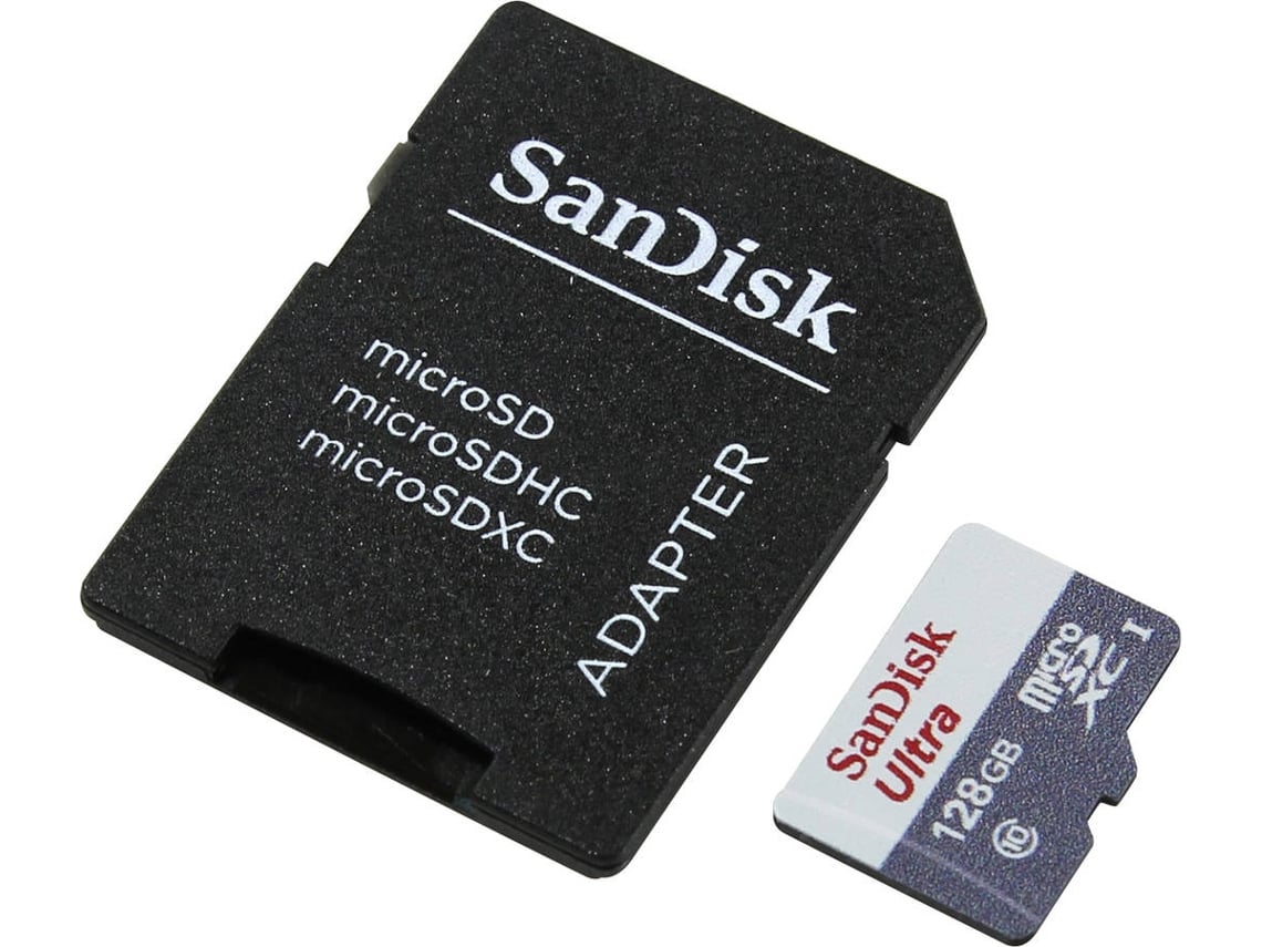 Carte mémoire SD micro SANDISK XC 128GB Ultra Class 10 140MB/s + adaptateur