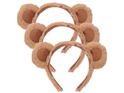 Conjunto de 3 tiaras com orelhas de urso para festas e cosplay S/MARCA