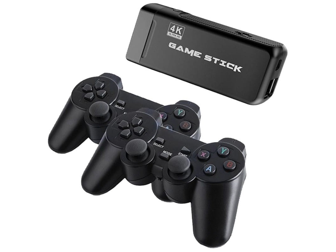 Consola Arcade Stick 4K 64 GB + 2 Comandos Sem Fio HDMI