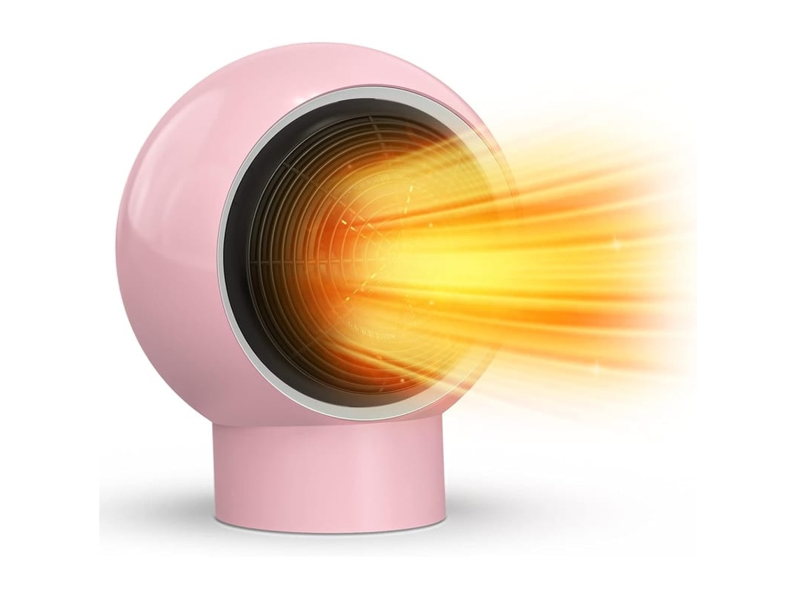 Aquecedor Elétrico De Mesa Com Proteção Contra Sobre Aquecimento, 3s Aquecimento Rápido, 500w, Rosa, Para Quarto E Escritório