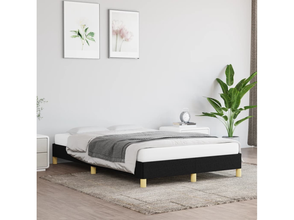 Vidaxl Estrutura De Cama Sem Colchão 120x200 Cm Tecido Preto