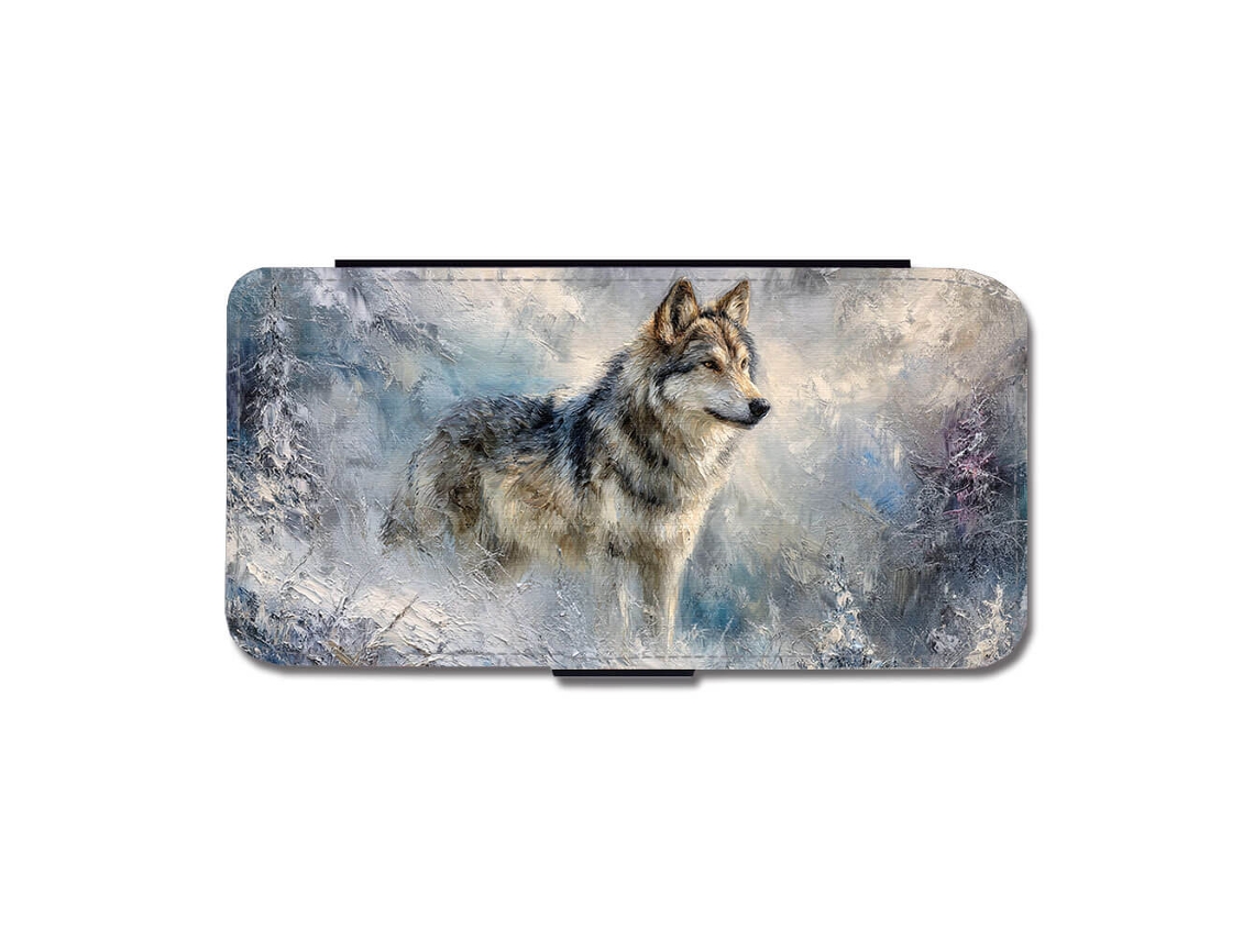 Capa Para Iphone 17 Com Estampa De Lobo Em Óleo