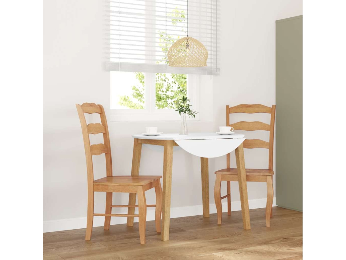 Vidaxl Cadeiras De Jantar 2 Pcs Madeira Seringueira Maciça Natural