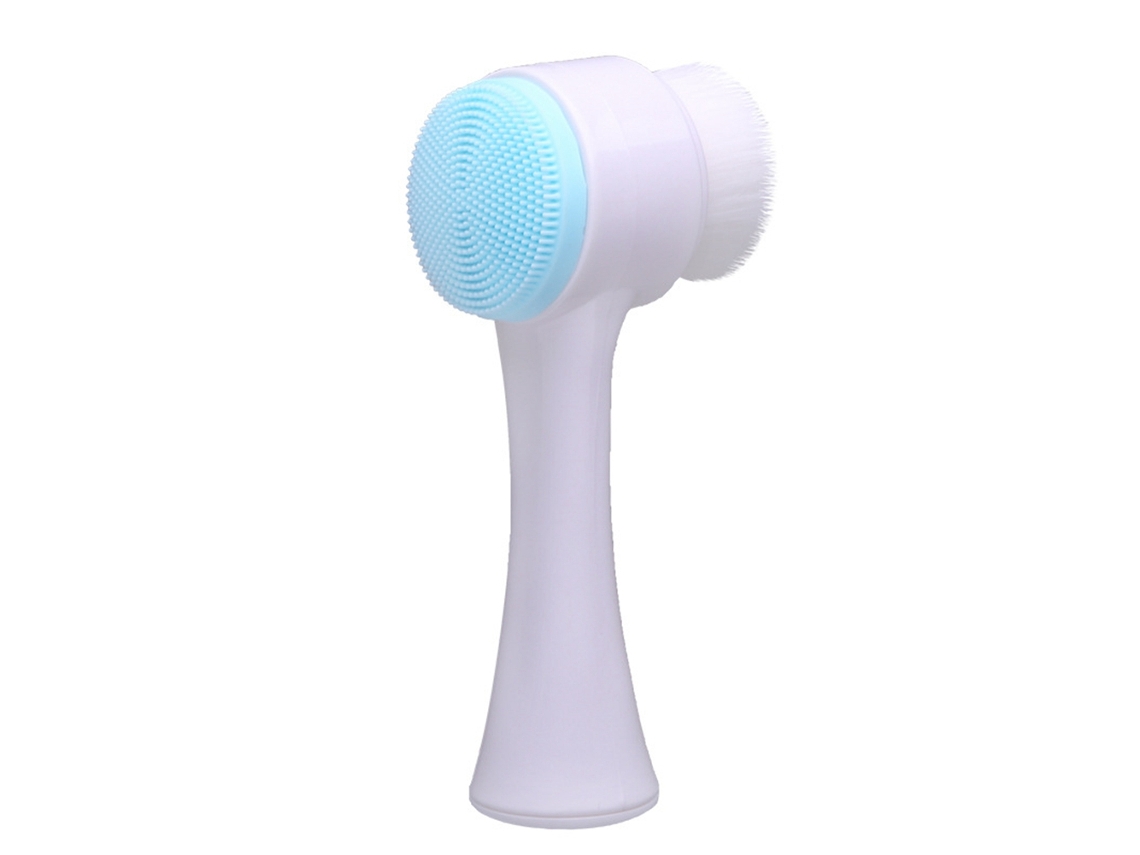 Escova de limpeza facial dupla face e removedor de cravos (azul)