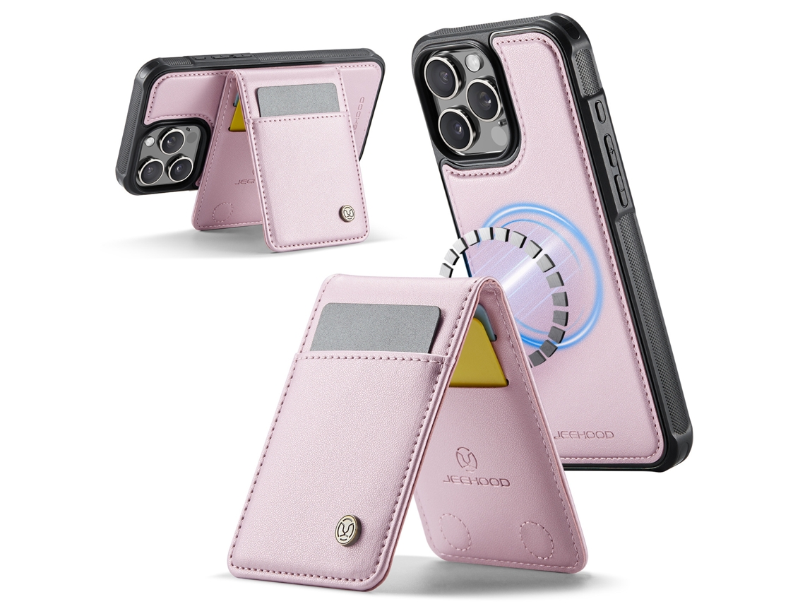 Capa Para Samsung S23 Plus Resistente A Quedas Com Resistente A Quedascartão Slots Magnético Destacável Rosa