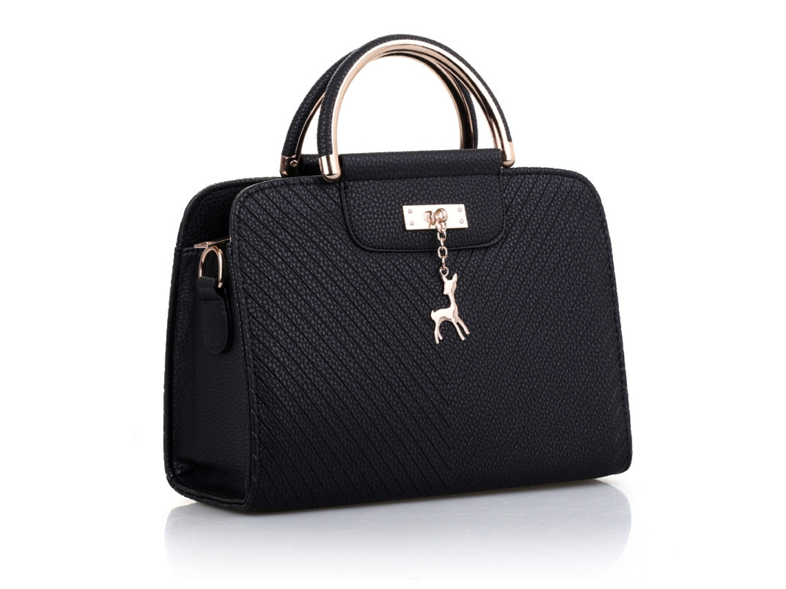 Bolsa Feminina 2026, Pingente de Cervo Ondulado, Bolsa de Ombro, Bolsa Transversal preto YUNZII