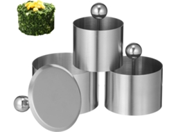 Conjunto De 3 Peças De Moldes Redondos Em Aço Inoxidável Para Moldar P