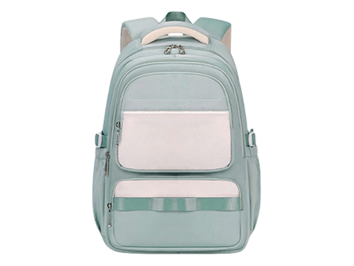 Mochila Escolar Prática Em Nylon Para Adolescentes, Mochila Ergonômica De Grande Capacidade Com Vários Bolsos, Azul.