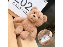 Aetheria capa de Pelúcia Urso Marrom 3d Fofa para Airpods Case com Gancho e Acesso de Carregamento