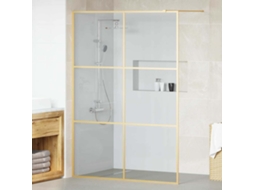 Vidaxl Parede De Chuveiro Walk-in Ouro 140 X 195 Cm Vidro Temperado