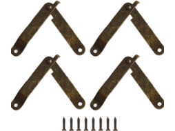 Conjunto De 4 Dobradiças Antigas Para Caixas, Suportes De Canto Para Baús Madeira, Suportes Decorativos Para Tampas