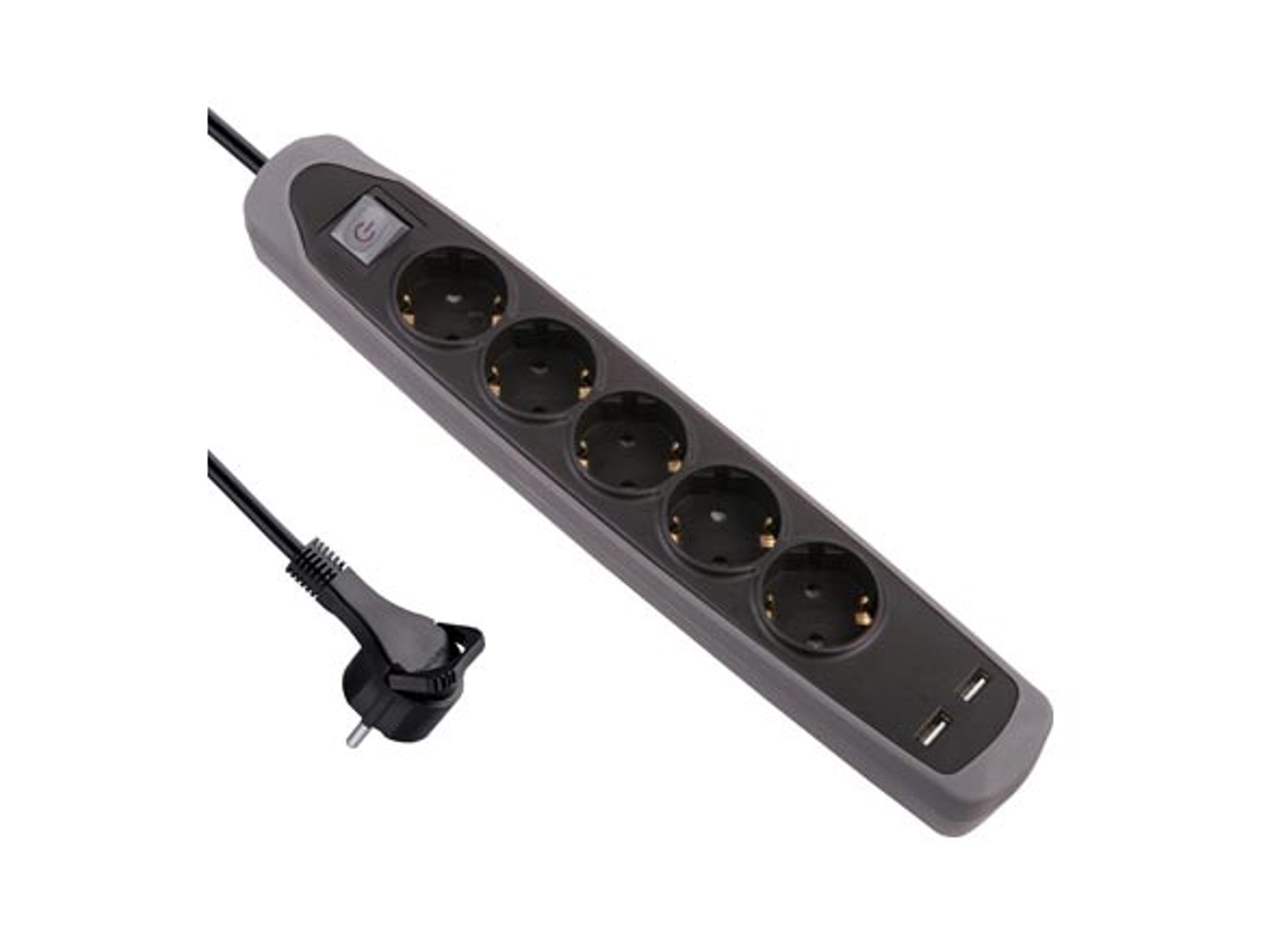 Base Multiple Silicona 5T + 2 Usb Cabo 2M VDC