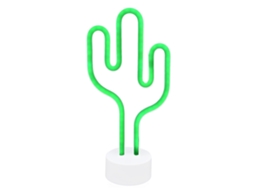Luz de Sinal de Cacto Neon com Base, Lâmpada Noturna, Bateria, Verde, Sala de Estar, Quarto, Festa | S/MARCA