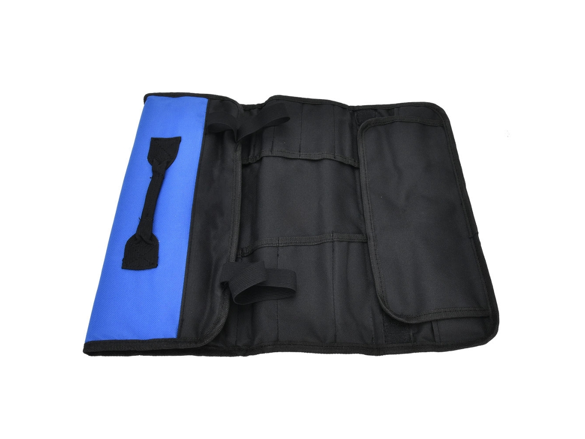 Bolsa organizadora multifuncional portátil em tecido Oxford para ferramentas manuais, azul.