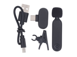 Aetheria microfone Lavalier Sem Fio 2.4g Cancelamento de Ruído Omnidirecional 360° Clip On 6h