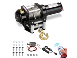 Guincho Eléctrico De Tração 12 V Até 4.500 Lb/2.041 Kg Cabo De Aço De 10 M, Preto