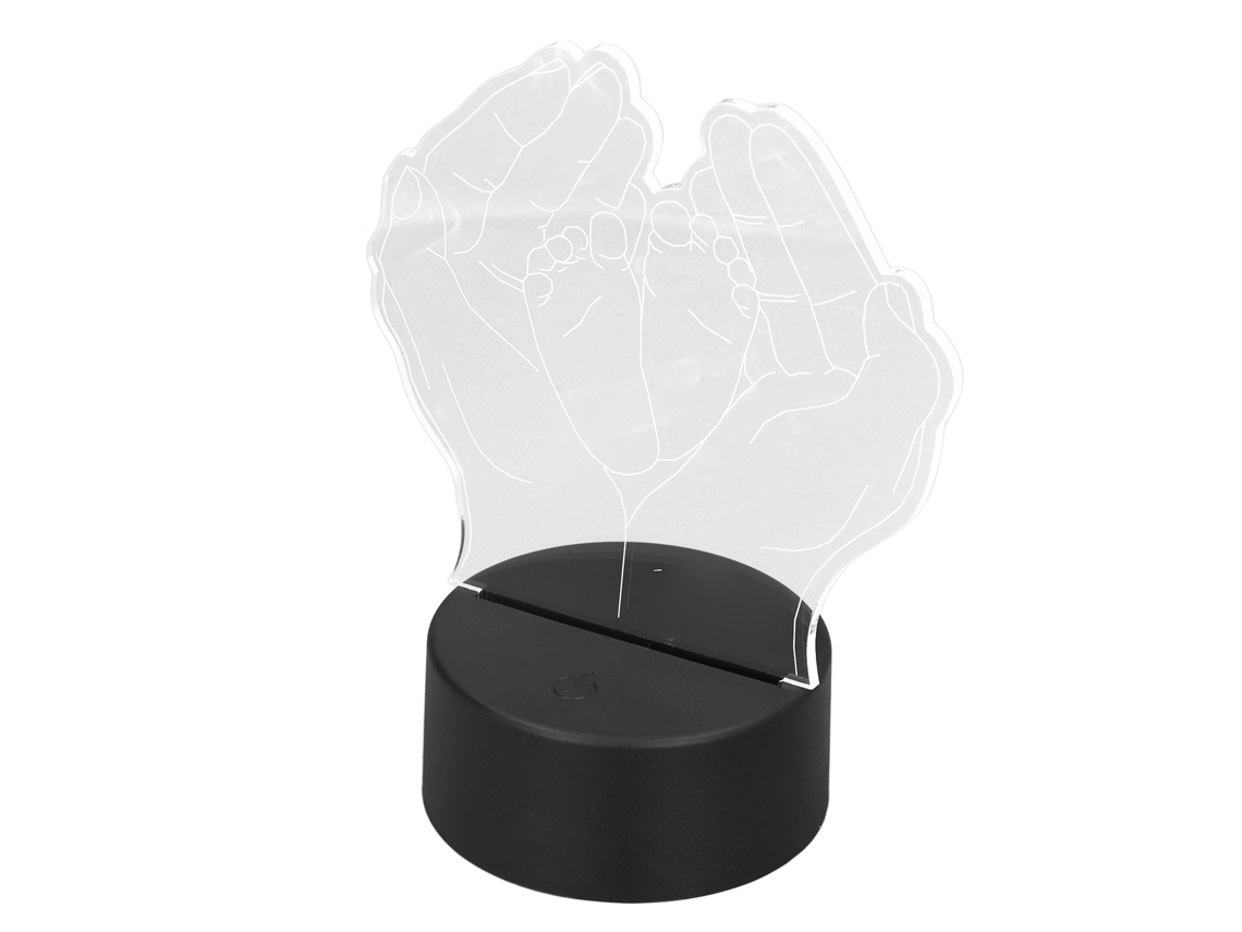 Lâmpada de Noite 3d 7 Cores Controle Tocado Usb Bateria