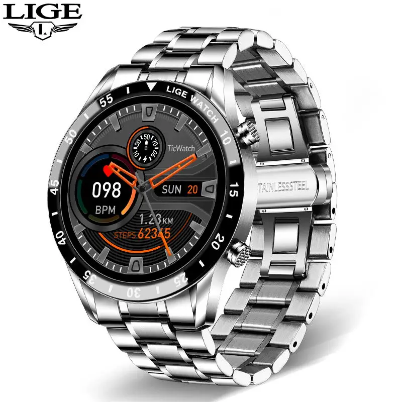 Relógio Inteligente Full Round Touch Screen Bluetooth Chamada À Prova D'água Esportes Fitness