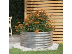 Vidaxl Vaso/floreira De Jardim Aço Galvanizado 80x80x36 Cm Prateado