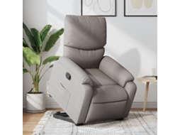 Vidaxl Poltrona Reclinável Elevatória Tecido Cinzento-acastanhado