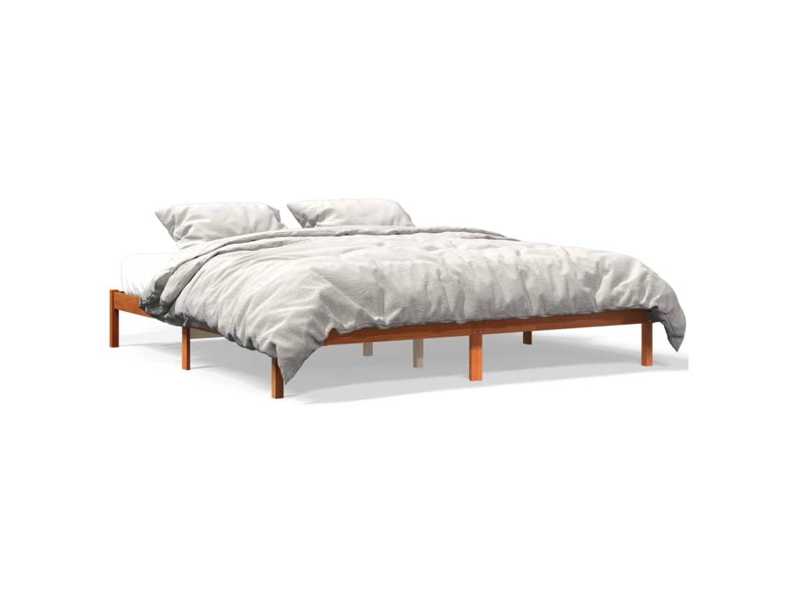 Cama Sem Colchão 200x200 Cm Pinho Maciço Castanho mel MAISON EXCLUSIVE