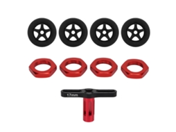 Mali 4pcs Pneus de Borracha Rc com Aros de Plástico 17mm Hex 5 Raios para Arrma Infraction V2 Felony Ex 07 1/7 Carro Rc Preto