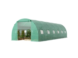Estufa Túnel 8x3x2m com 12 janelas, porta enrolável, verde, para cultivo S/MARCA