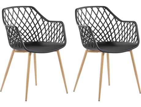 Conjunto de 2 Cadeiras Jantar Nashua (Preto - Material Sintético - 51x50x86 cm)