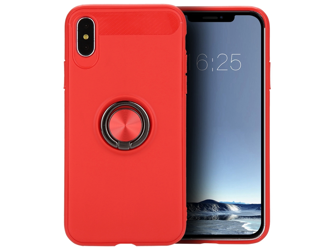 Capa LAXISCREED Apple X Vermelha Anel Magnético Carro