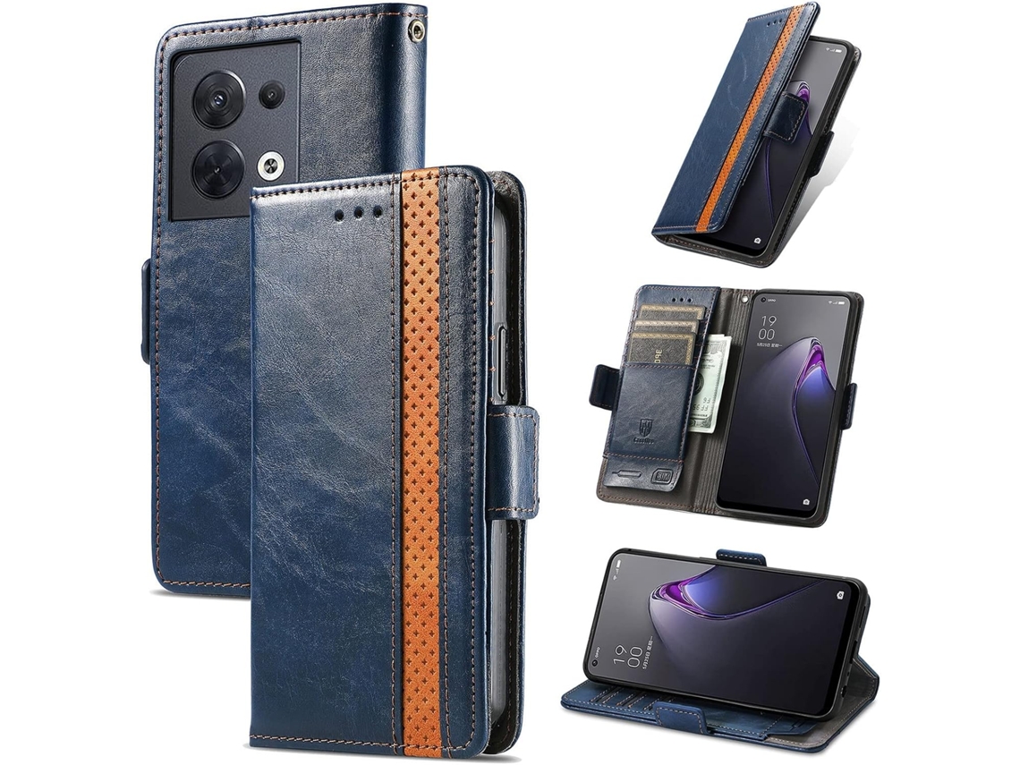 Capa Slot Proteção Smartphone para Oppo Reno8 5G HONGWE. com Porta-Cartões