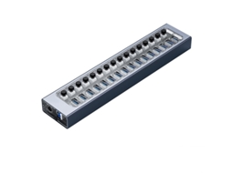 Yizhood USB Hub Docking Station USB 3.0 Hub com QC 16 Carregador Rápido Várias Portas com Interruptor Cinza