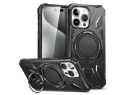 Suporte Casa Para Iphone 15 Pro Max Pele Sintética Preto
