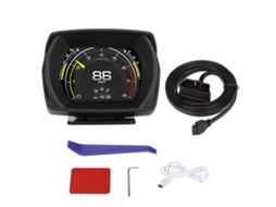 Display Hud Veículo Preto Obd Gps Com 9 Alarmes