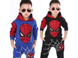 Conjunto De Moletom Infantil Menino Homem-aranha Com Capuz E Calça De Treino - Traje Esportivo Azul