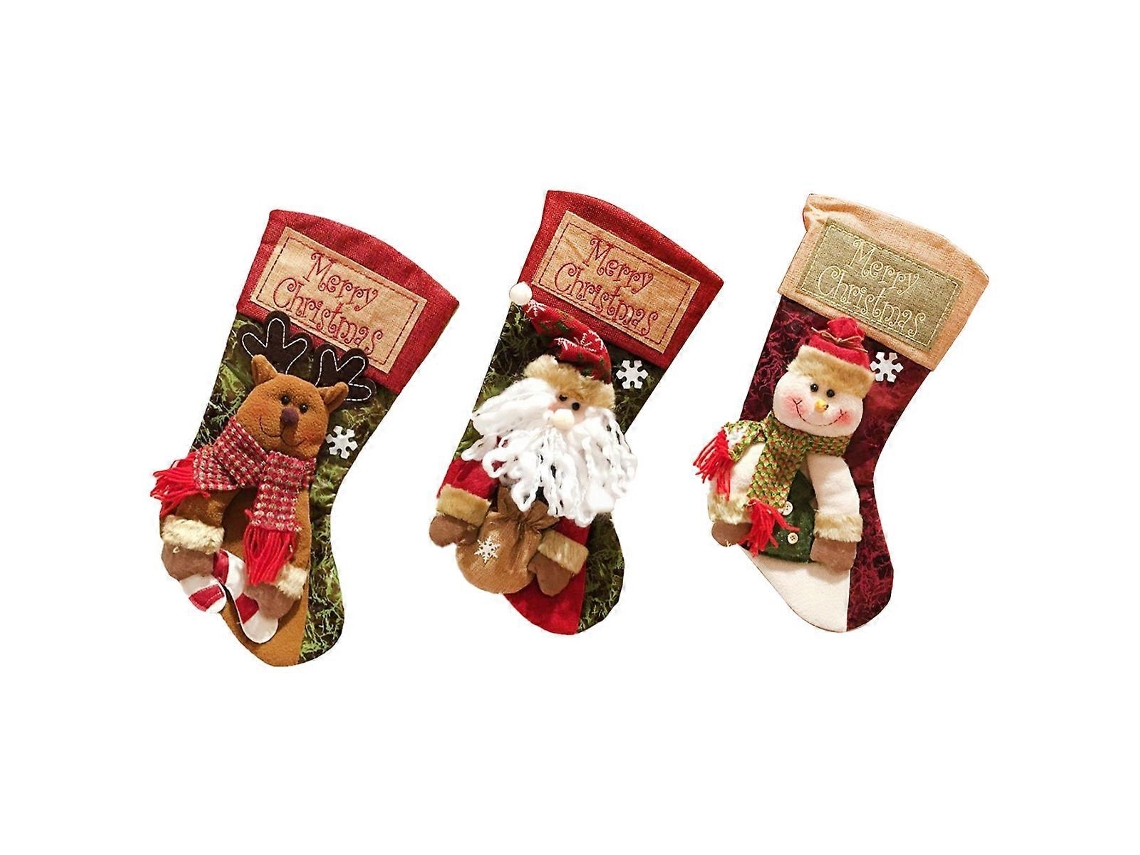Meias De Natal De Juta Duráveis ​​e Reutilizáveis