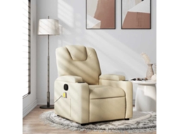Vidaxl Poltrona Reclinável De Massagem Em Tecido Creme