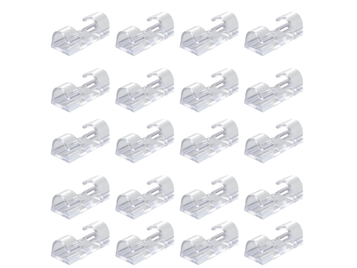 KOFIHETY 40pcs Suportes Para Cabos Adesivos, Organizadores De Fios Redondos Transparentes, Clipes Plásticos Duráveis Para Casa, Escritório, Computador