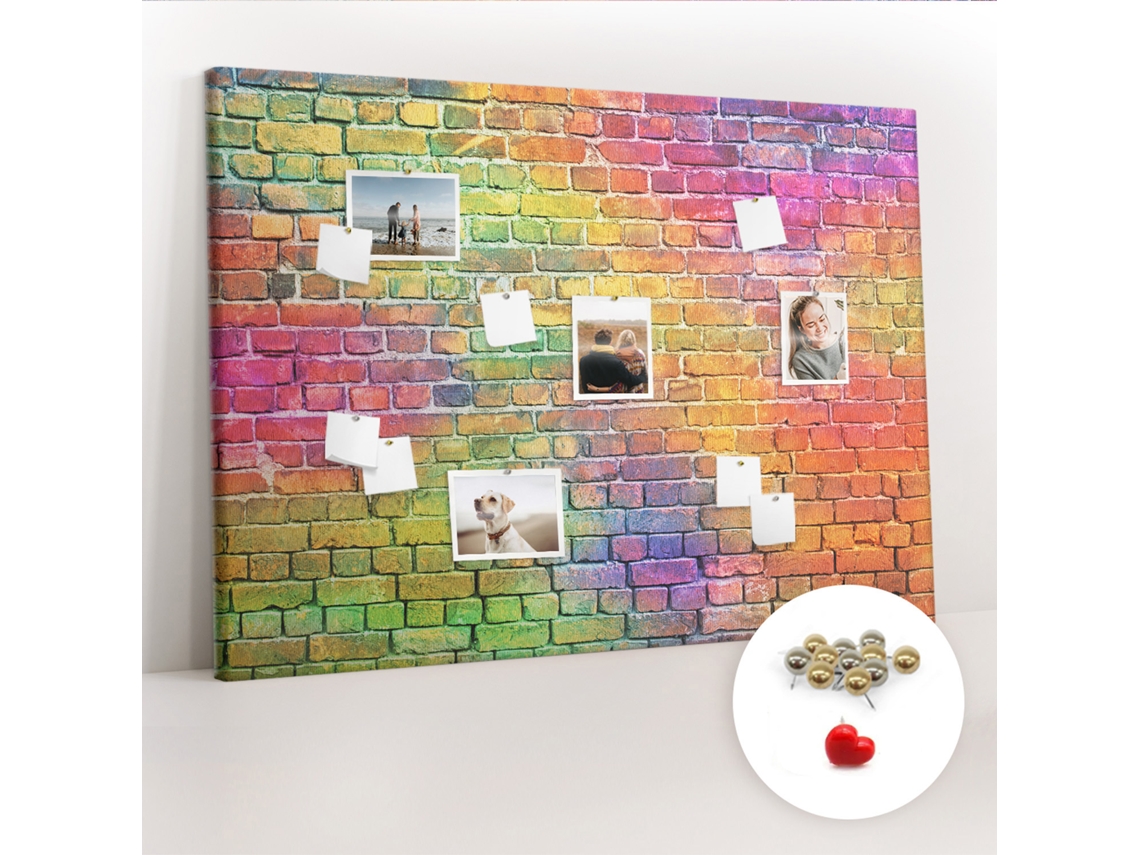 Quadro De Cortiça Com Impressão Parede Pintada Para O Quarto Das Crianças Espelharte (140x100 Cm)