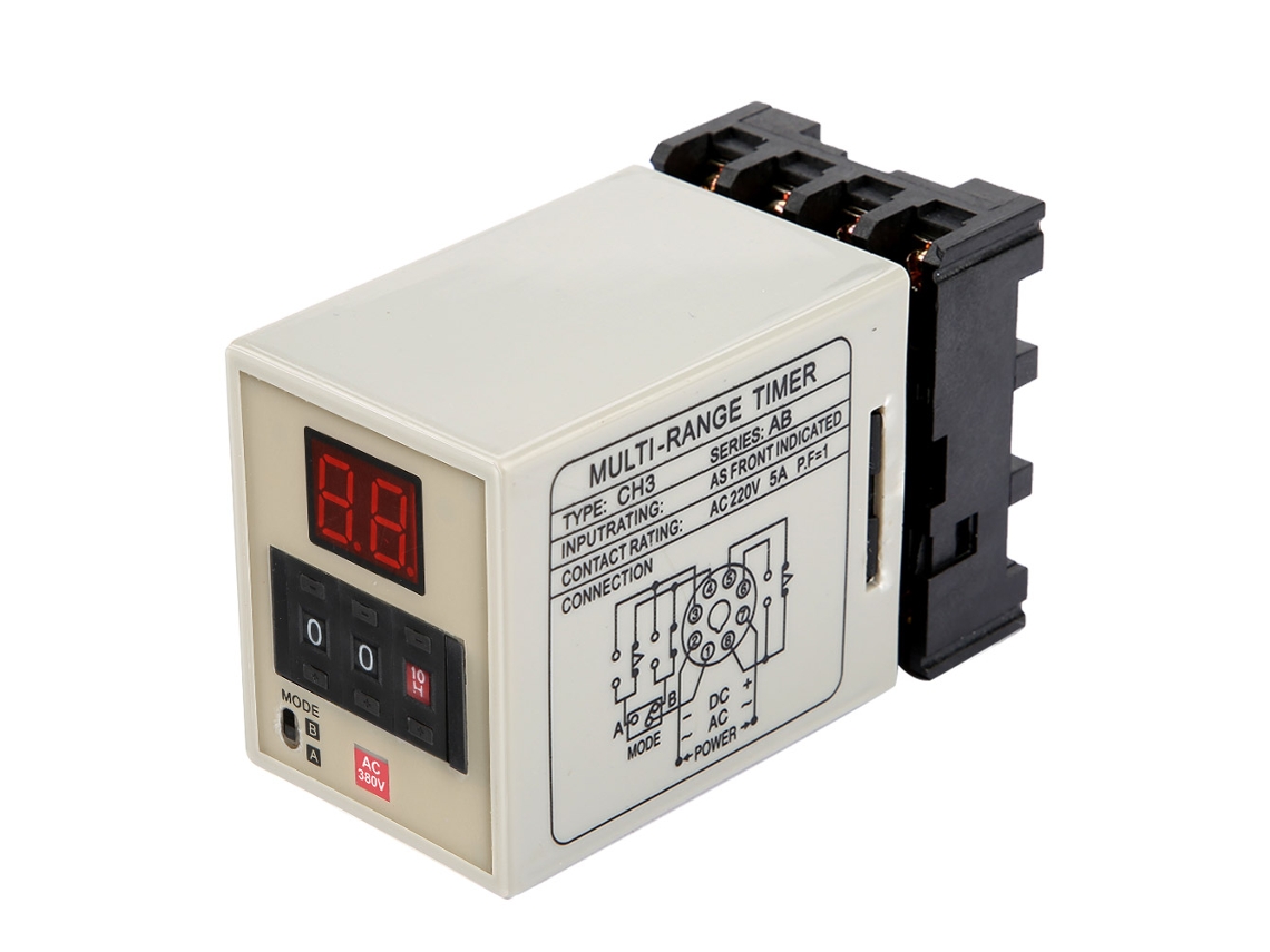 Relé de Temporizador AH3 DM de Dois Modos com Display LED 0,01s 99h AC380v
