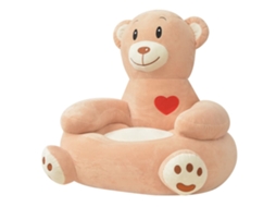 Vidaxl Cadeira Em Pelúcia Infantil, Urso, Castanho