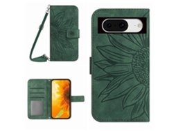 Capa De Celular De Couro Com Estampa De Girassol E Cordão Skin Feel